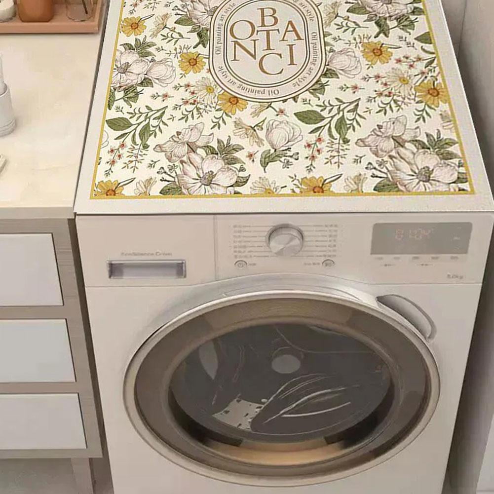 HPDL PVC Retro Flower Washing Machine Dust Proof Cover Waterproof Oven