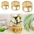 thumbnail image 1 of HPDL Rattan Round Riser Plant Stand Indoor Rustic Lot D2 E7U3, 1 of 8