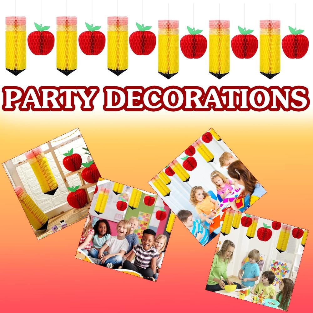 First Day Of School Decor 9 Pieces Back To School Table Centerpieces First Day Of School Honeycomb Centerpieces Ready To School Table Topper For School Party Classroom Decoration Supplies First Day Of