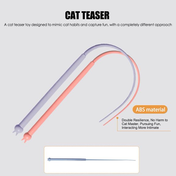 HPDL Simulated Mouse Tail Cat Toy Cat Teaser Funny Stick Silicone Long Tail Pet Toy