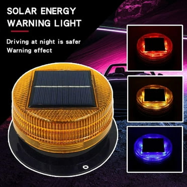 HPDL Solar Emergency Flashing Lights, Warning Light Wireless LED Strobe Beacon Amber Lights with Magnetic Base for Car Vehicle Truck