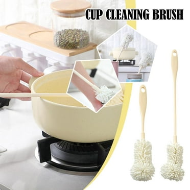 HPDL Sponge Brush Cup Scrubber Glass Cleaner Kitchen Cleaning Tool Long Handle Drink Wineglass Bottle Household