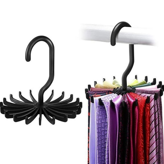 Closet Complete 2pk Rotating Hanger, Black Hook Twirling Tie Rack, Belt ...