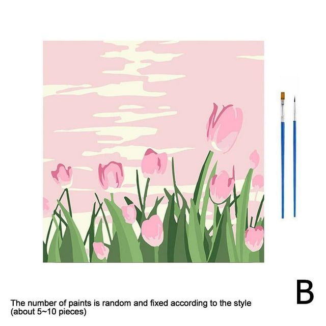 HPDL Tulip landscape diy digital oil painting handcolored oil paintings