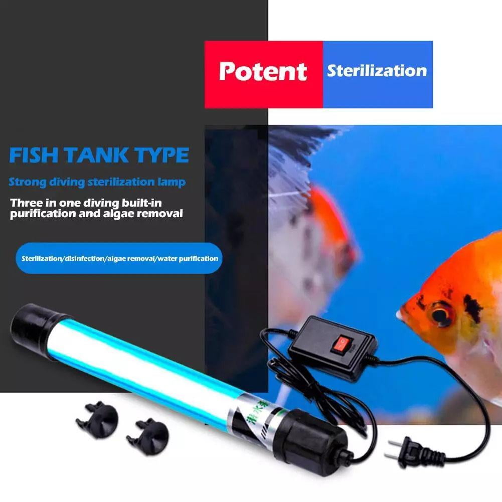 HPDL UV Light Sterilizer Waterproof Fish Tank Sterilization Light Lamps USplug Sale