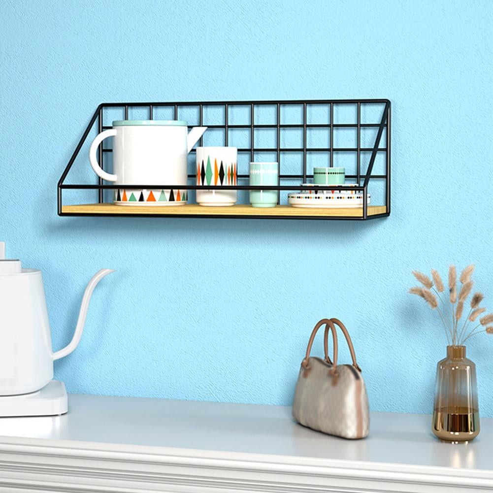 HPDL Wall Mounted Shelves Non Perforated Wall Iron Hanging Basket Shelf