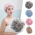 thumbnail image 1 of HPDL Waterproof Shower Bath Cap Unisex Elasticated Reusable Protector Hat, 1 of 7