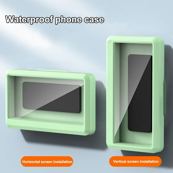 HPDL White 1pcs Bathroom Waterproof and Fog-proof Mobile Phone Box Punch-free Wall-mounted Mobile Phone Holder Drama Chaser Rotatable Kitchen Waterproof Box