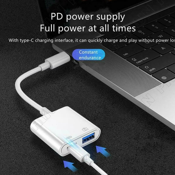 HPDL White for Android phones Android Type-C mobile phone adapter rechargeable otg adapter cable U disk converter to USB female seat data conversion cable