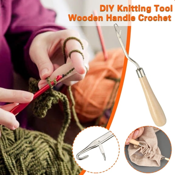 HPDL Wooden Crochet Needle Hook Puller Kits For Canvas MakingKni Ma Prof New A4