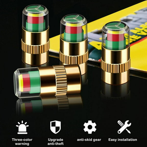 HPDL Safety Inspection Cap Valve Car Tire Pressure Indicator Gauge Indicator Alert