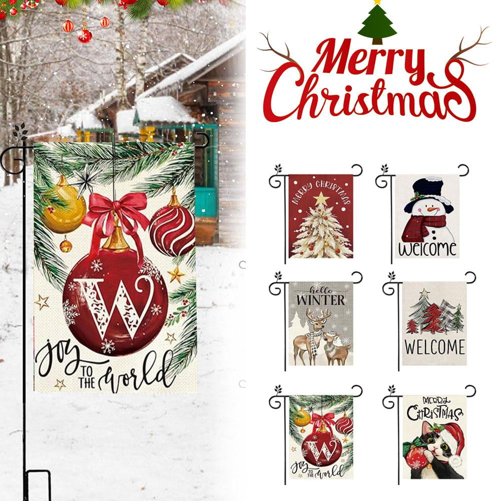 HPDL fvituve 12x18inch Merry Christmas Garden Flag Double Sided