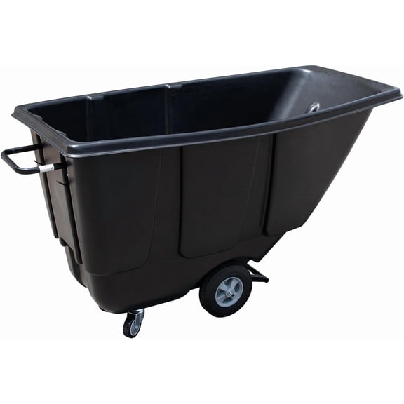 HPDMC 1/2 Cubic Yard Tilt Dump Truck, 450 lbs Capacity Light-Duty Trash Cart with 10" Wheels & 4" Swivel Casters, Industrial Garbage Recycling Cart for Office, Warehouse & Janitorial Use