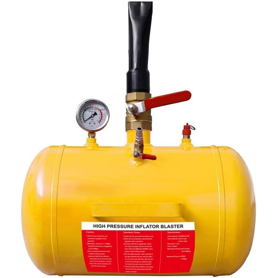 HPDMC 10 Gallon 145PSI Air Tire Bead Seater Blaster - Heavy Duty - with Pressure Gauge & Handle - Fits Tires up to 24.5"