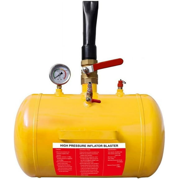 HPDMC 10 Gallon 145PSI Air Tire Bead Seater Blaster - Heavy Duty - with Pressure Gauge & Handle - Fits Tires up to 24.5"