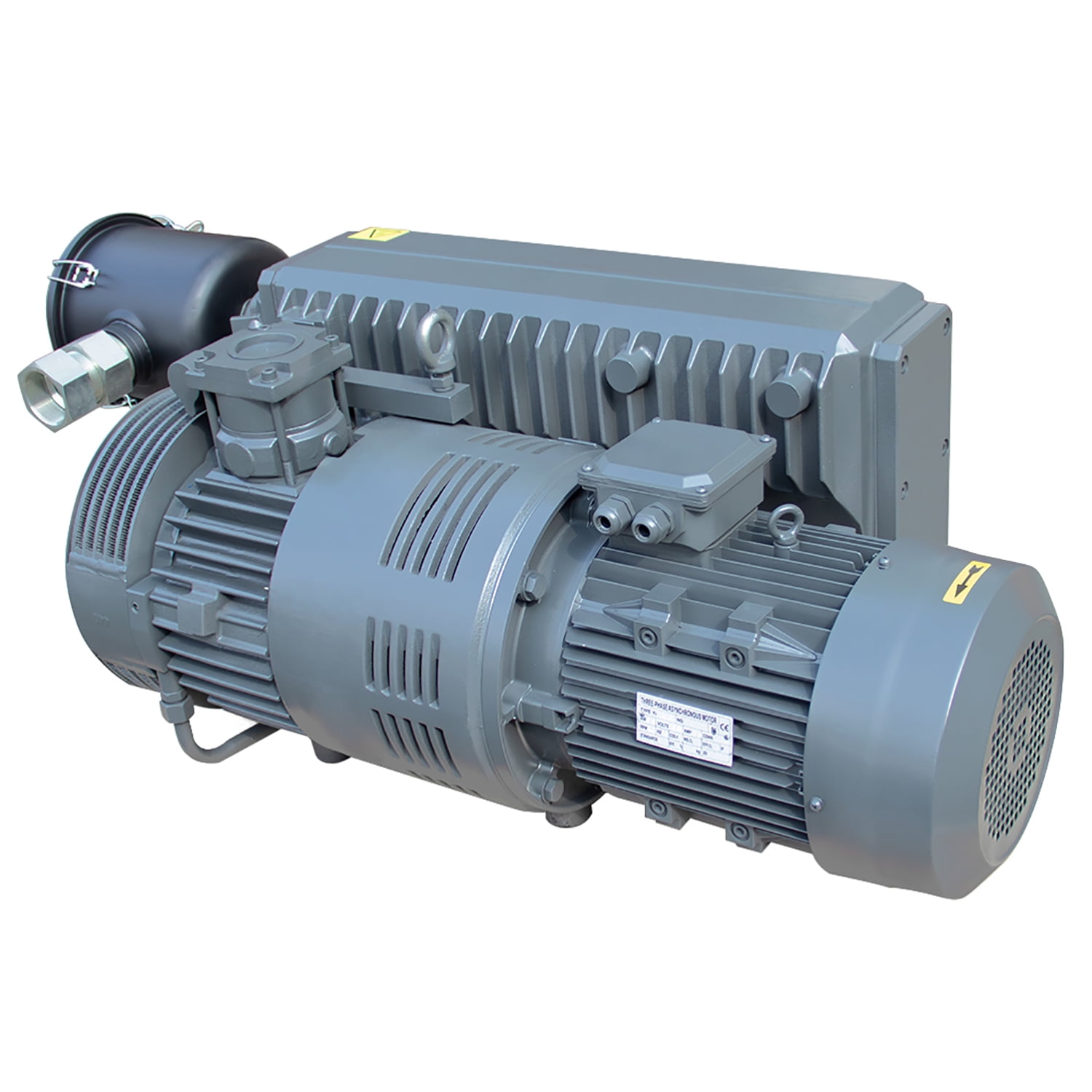 HPDMC 10HP Industrial Rotary Vane Vacuum Pump - 175 CFM, 220V/60Hz 3-Phase, Oil Sealed Pump with NPT 2" Port
