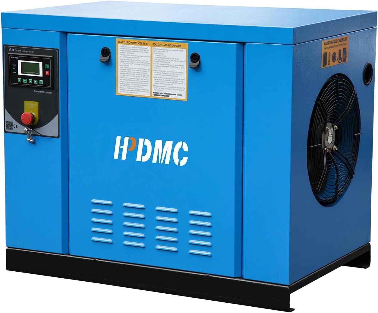 HPDMC 10HP Rotary Screw Air Compressor PACK7, 35 CFM @ 125 PSI, 230V 3-Phase Industrial Compressed Air System for Automotive, Machining and Fabrication