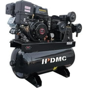 HPDMC 13HP Gas Powered Air Compressor - 35CFM 125PSI 3-Cylinder Piston Pump - 30 Gal ASME Tank - Electric Start Gas Air Compressor for Workshop, Construction & Farm - Heavy Duty Portable