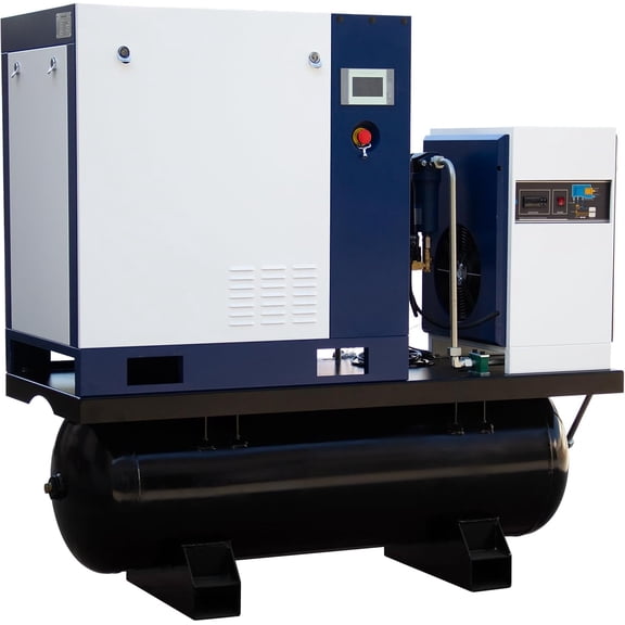 HPDMC 20HP VSD Rotary Screw Air Compressor System, 230 PSI 42 CFM 460V 1 PH or 3-Phase High Pressure Air Compressor with Refrigerated Air Dryer and 80 Gallon ASME Tank for Laser Cutting