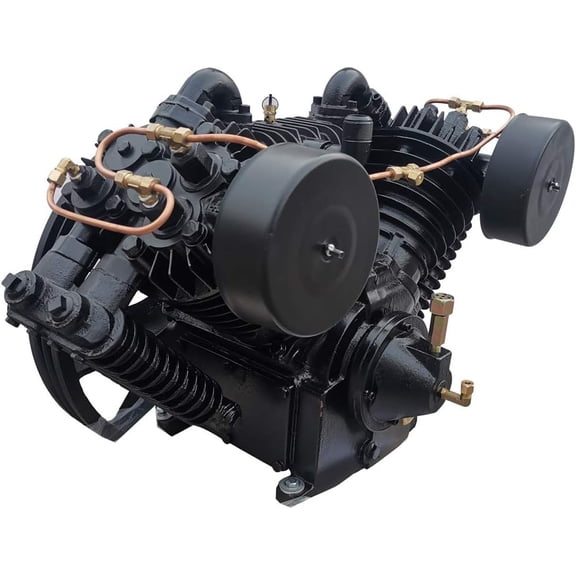 HPDMC 2105T Universal Air Compressor Head Pump, 10HP Heavy Duty Two-Stage Piston Pump Replacement, 4-Cylinder, 180 PSI, 28.3 CFM for Industrial Air Compressed Systems