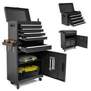 HPDMC 5-Drawer Rolling Tool Chest, High Capacity, Adjustable Shelf, Lockable Drawers, Detachable 2 in 1 Mechanic Tool Box Storage Cabinet with Wheels for Garage Workshop Warehouse Repair Shop