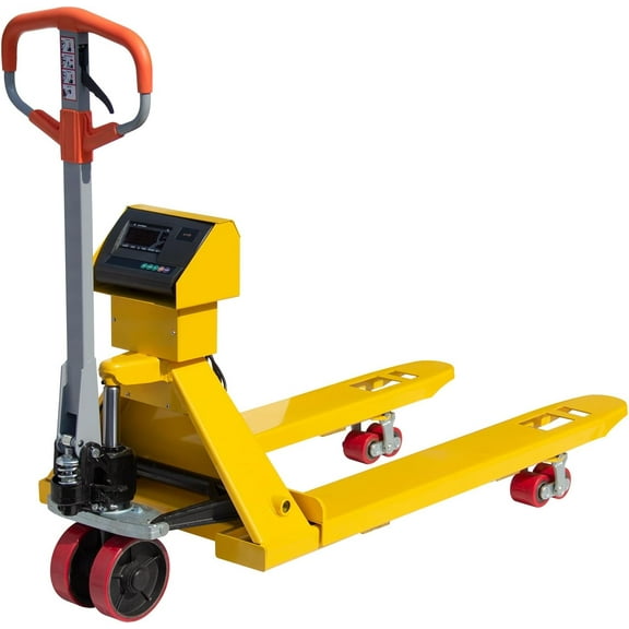 HPDMC 6,600 lbs Heavy Duty Pallet Jack Truck with Built-in Digital Scale, 48" x 27" Forks, Non-Marking Polyurethane Wheels for Warehouse and Industrial Use