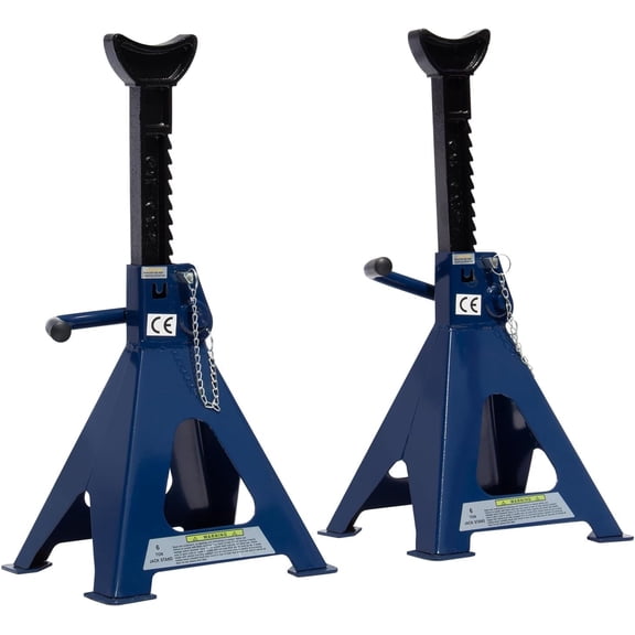 HPDMC 6 Ton (13,000 lbs) Heavy Duty Steel Jack Stands - 1 Pair, Double Locking Adjustable Jack Stands with Wide Pyramid Base & Large Saddle, 16.7" - 23.8" Lifting Height