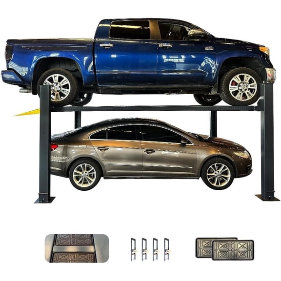 HPDMC 8,500 LBS 4-Post Car Lift, Extra Tall & Wide Parking and Storage Auto Lift with 71" Max Height, Heavy-Duty Hydraulic System for Garage, Parking, or Workshop Use, 12 Months Warranty, 220V