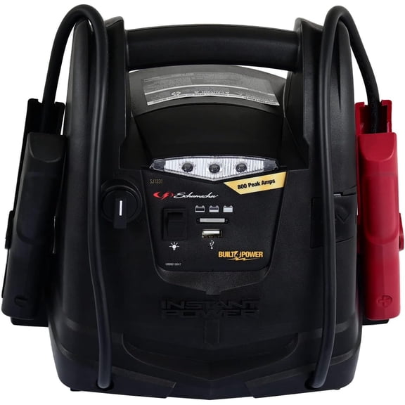 HPDMC 800 Peak Amp Jump Starter with Air Compressor, 4-in-1 Portable Car Battery Booster, 150 PSI Inflator, USB & 12V DC Port, for 12V Vehicles