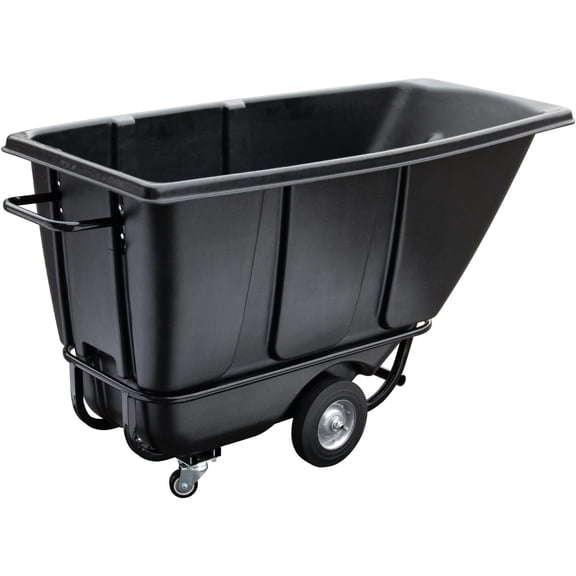 HPDMC Commercial Products Tilt Dump Truck - 850 lbs Capacity 1/2 Cu.Yd | 10" Wheels & 3" Casters Trash Cart | Trash Recycling Cart for Construction Sites & Industrial Transport