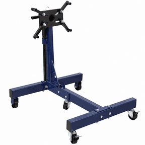 HPDMC 1500 lb Steel Engine Stand, Foldable Rolling Motor Stand with Rotating Engine Mount Plate, Adjustable Support Arms and Brake Casters for Workshop, Blue