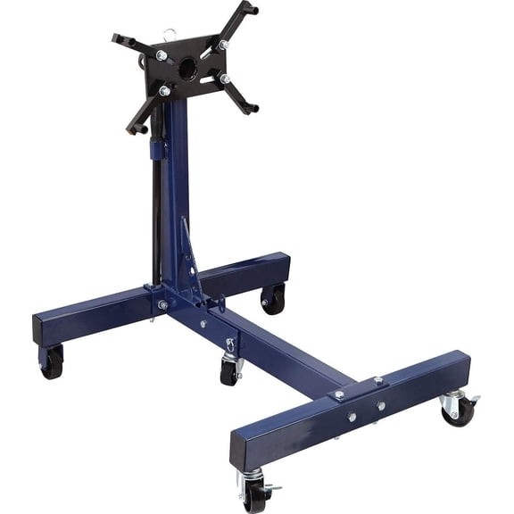 HPDMC Engine Stand, 1500 lbs (3/4 Ton) Steel Rotating Engine Stand with 360 Adjustable Head, Foldable Frame & 4 Casters for Auto Repair & Vehicle Maintenance (Blue)