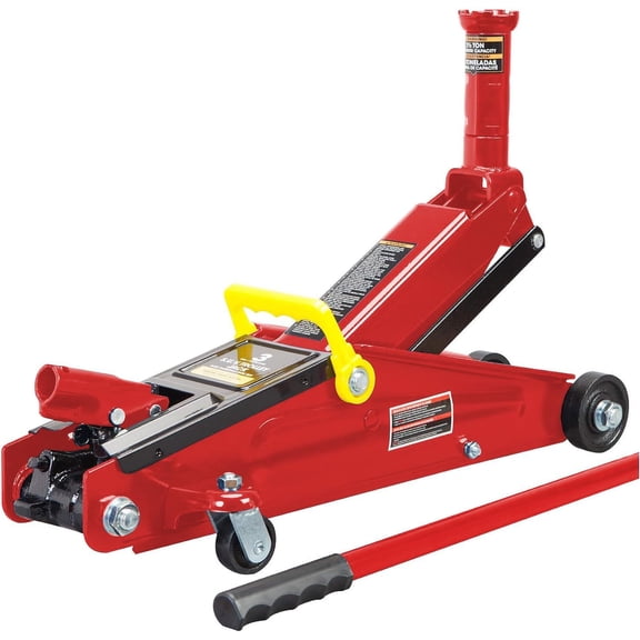 HPDMC Hydraulic Trolley Floor Jack - 3 Ton (6,000 lb) Capacity - Extra Long Saddle for SUVs & Trucks - Heavy Duty Steel Construction,Red