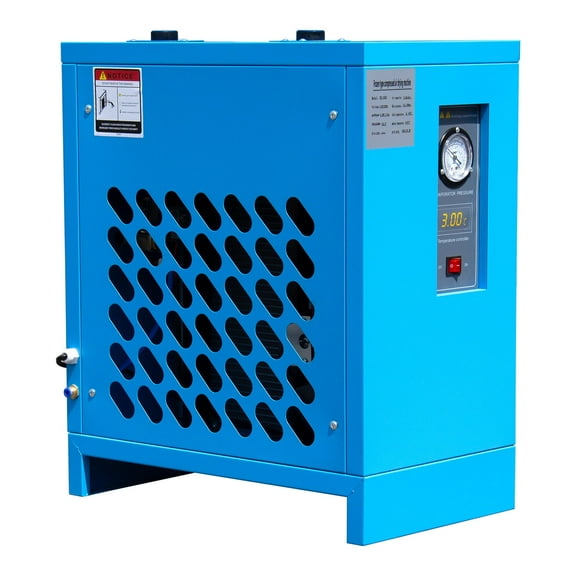 HPDMC Industrial Heavy Duty Refrigerated Air Dryer, 70 CFM, 0.75 KW, 110V For 15HP-20HP Rotary Screw Compressors, R134a Cooling System, Removes Moisture, Oil, Dust for Workshops, Factories, CNC