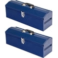 thumbnail image 1 of HPDMC Metal Tool Box Set of 2 - 19" Heavy Duty Steel Toolbox with Metal Latch - Portable Hip Roof Style Mechanic Tool Boxes for Car, Truck, Tractor & Home - Blue, 1 of 6