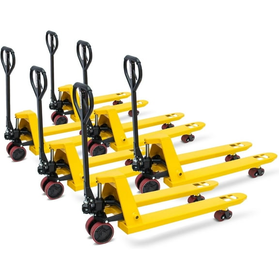 HPDMC Pallet Jack Truck 6,600 LBS Capacity, 48'' L x 27'' W Forks Manual Pallet Jack Truck, 6Pcs