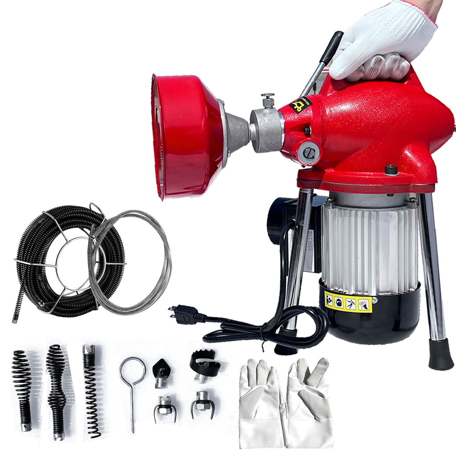 HPDMC Portable Electric Drain Cleaning Machine, 400W Motor Sewer Auger ...