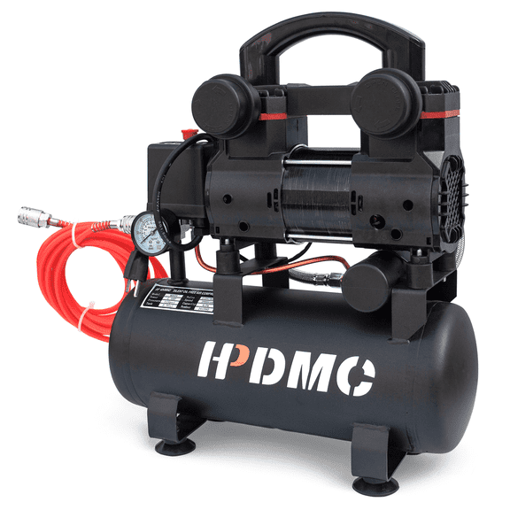 HPDMC Portable Oil-Free Air Compressor 120L/min 115psi, 110V 1-Phase with 2.5 Gallon Tank for Home, Garage & Workshop