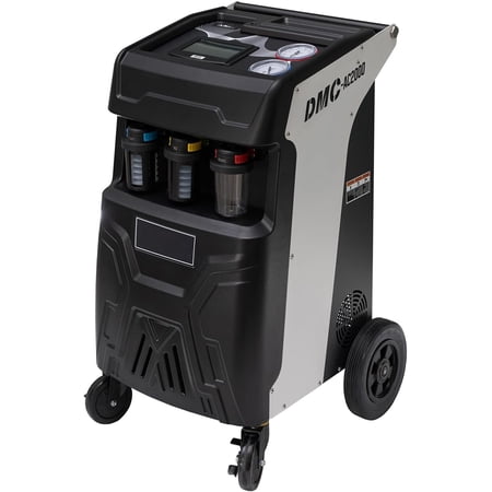 HPDMC Professional Fully Automatic R134a AC Recovery & Recharge Machine, 7" Touch Screen Service Station with Vacuum Pump, Leak Test, Oil Injection and Built-in Printer for Car HVAC Systems
