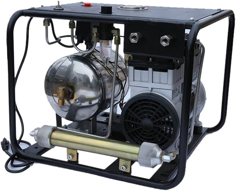 HPDMC SCU80E Hookah Dive System - 110V Oil-Free Electric Air Compressor with 50 FT Hose & Regulator for Snorkeling & Scuba