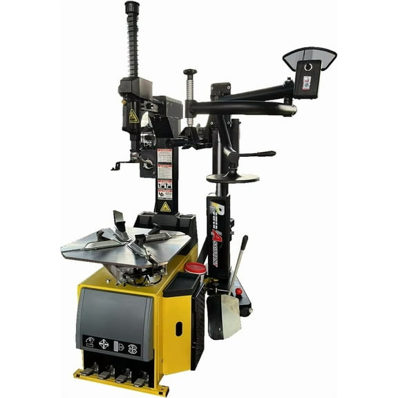 HPDMC Tire Changer Machine - 1.5HP (1.1kW) Pure Copper Motor - 110V Semi-Automatic Wheel Changer for 13"-26" Rims - Rear-Tilt Assist Arm with Hand-Assisted Lever - Heavy Duty Garage Shop Equipment
