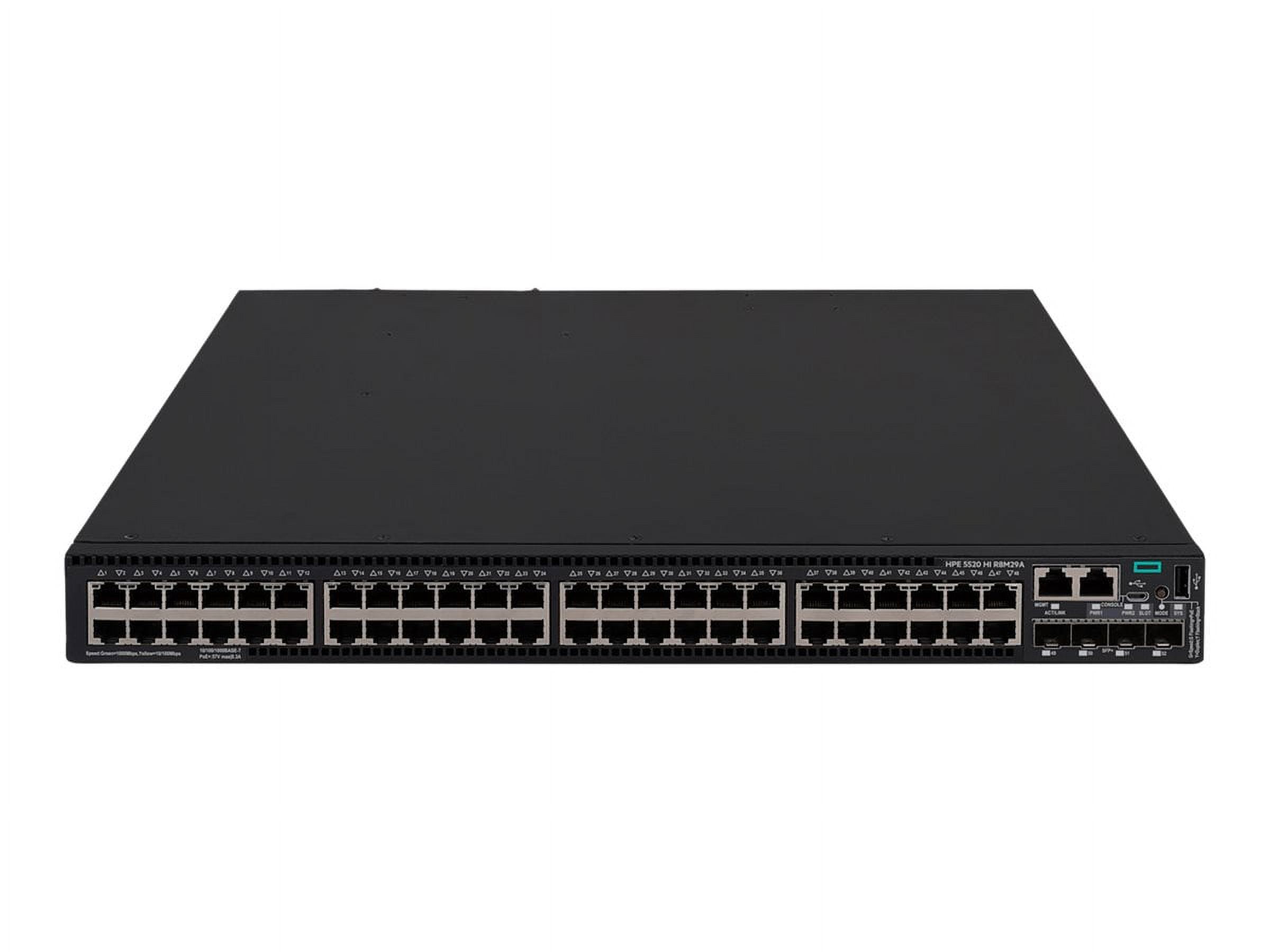 HPE FlexNetwork 5520 48G PoE+ 4SFP+ HI 1-slot Switch - Switch - L3 ...