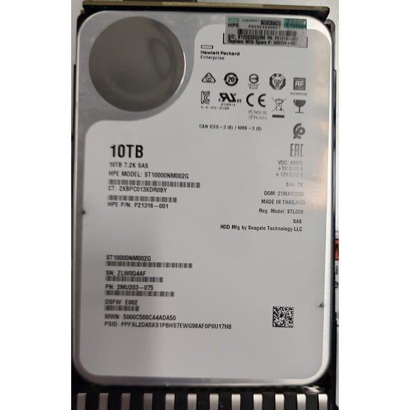 HPE MSA 10TB 12Gbps SAS 7.2K LFF ST10000NM002G storage