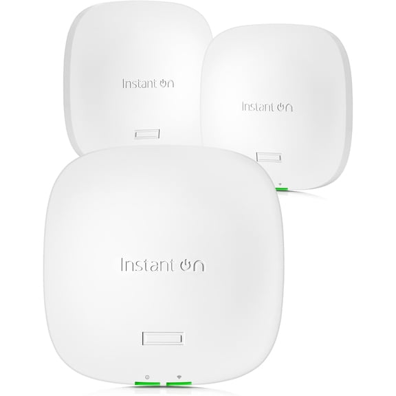 HPE Networking Instant On Access Point AP21 2x2 WiFi 6 Indoor Wireless Access Point (3 Pack) | Single-Room, Secure, Smart Mesh Support | Power Source Not Included | US Model (S1T08A-3PACK)