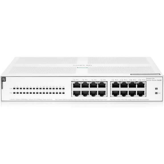 HPE Networking Instant On Switch 16p Gigabit CL4 PoE 124W 1430 (R8R48A#ABA)
