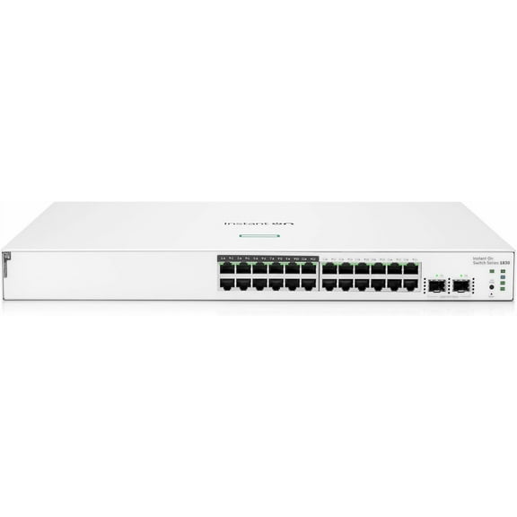 HPE Networking Instant On 1830 24-Port Gb | 12-Port Class 4 PoE Smart Switch (195W) - 24x 1G | 2X SFP | US Cord | JL813A#ABA