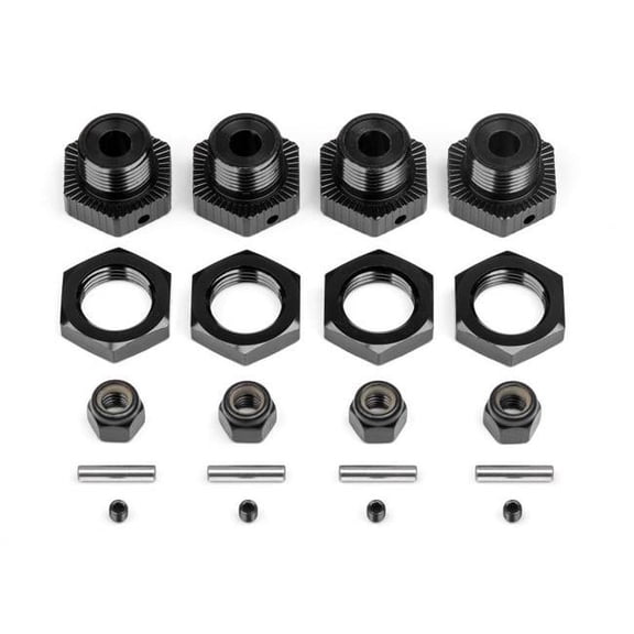 HPI Racing HPI114341 17 mm X & Extra Large Aluminum Wheel Hex Hub Set, Black - 4 Piece