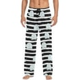 thumbnail image 1 of HPINK-T Black White Elephant Stripe Pajama Pants Mens Lounge Pants Lightweight Men Pajama Bottoms with Drawstring & Pockets, 1 of 13