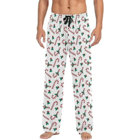 HPINK-T Christmas Candy Men's Pajama Pants Sleepwear Lounge Pajama Bottoms with Pockets, S M L XL XXL