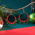 thumbnail image 1 of HPINK-T Christmas Earrings X-Mas Bell Hoop Earrings for Women Holiday Party Dangle Earring Festive Gift for Women, 1 of 7
